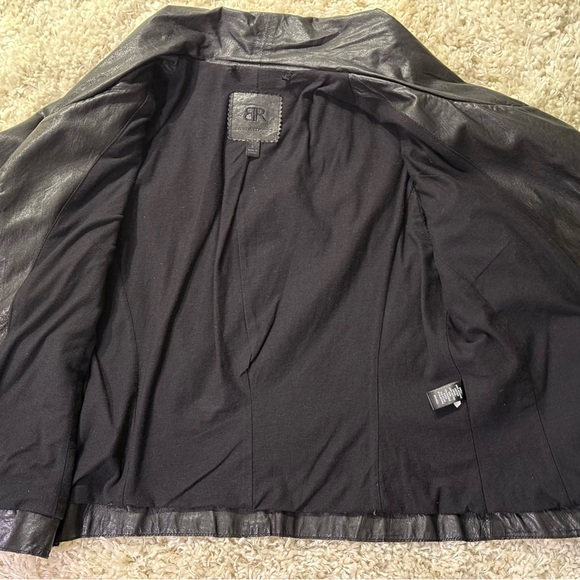 Banana Republic Black Moto Leather Jacket Sz S - Picture 8 of 13